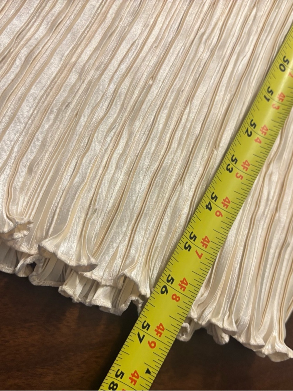 Vintage Ivory Pleated Maxi Dress Statement Sleeves Rosette Formal 10 - Picture 7 of 16
